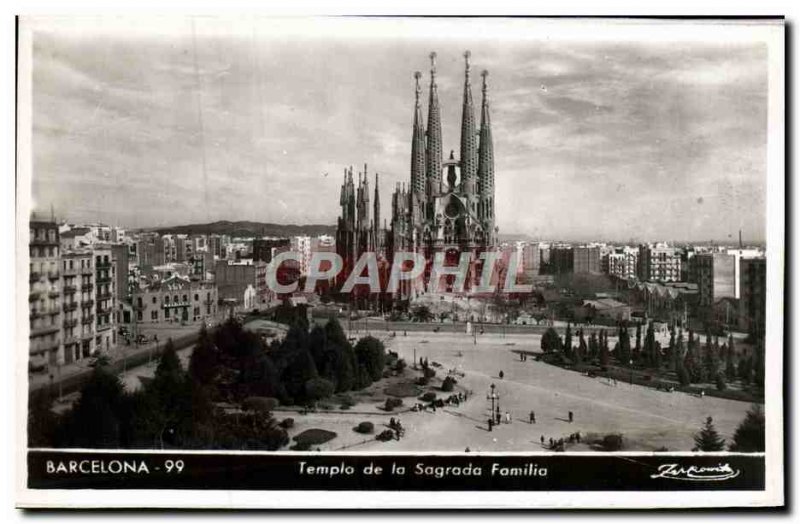 Old Postcard Barcelona Templo de la Sagrada Familia