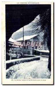 Old Postcard Picturesque Vercors Le Dernier Tunnel And Huts Under The Snow