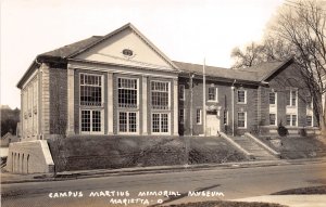 Marietta Ohio 1930-40s RPPC Real Photo Postcard Campus Martius Memorial Museum