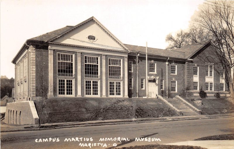 Marietta Ohio 1930-40s RPPC Real Photo Postcard Campus Martius Memorial Museum