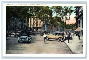 c1920's Roadway Looking Cars North Saratoga Springs New York NY Vintage Postcard