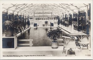Victoria BC Crystal Gardens Swimming Pool Unused Gus Maves RPPC Postcard E96