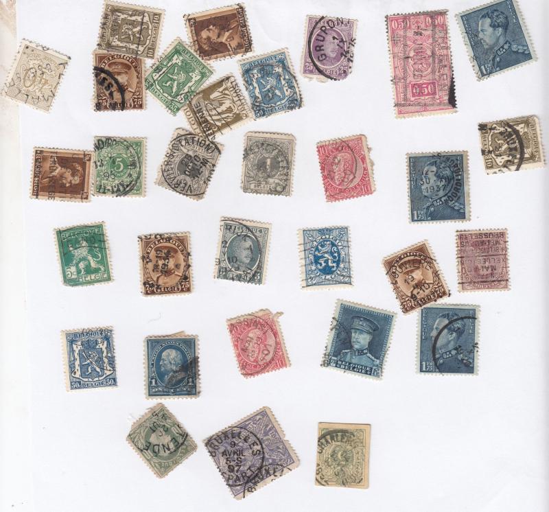 30x Belgium Small Stamp Bundle Incl Victorian 1800s Stamps