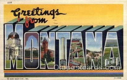 Montana Large Letter State 1950 light postal marking on front, postal used 1950