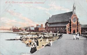 SHEERNESS KENT UK CATHOLIC CHURCH & ESPLANADE VALENTINE SERIES POSTCARD 1905 PM