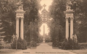 Vintage Postcard 1910's Potsdam Haupteingang von Sanssouci Eisernes Gitter