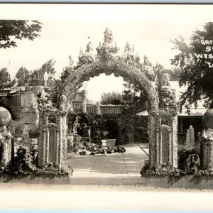 x2 LOT c1930s West Bend, IA RPPC Grotto of Redemption Front Gateway PC Set A106