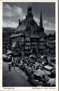 Germany Wernigerode Markt vor dem Rathaus Vintage Postcard C032