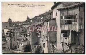 Postcard Old Bridge Royans houses suspended over the Bourne