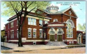 BLOOMINGTON, Illinois  IL    SECOND CHRISTIAN CHURCH   c1910s  Postcard