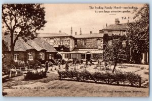 Winchester Hampshire England Postcard The Royal Hotel and Garden c1910
