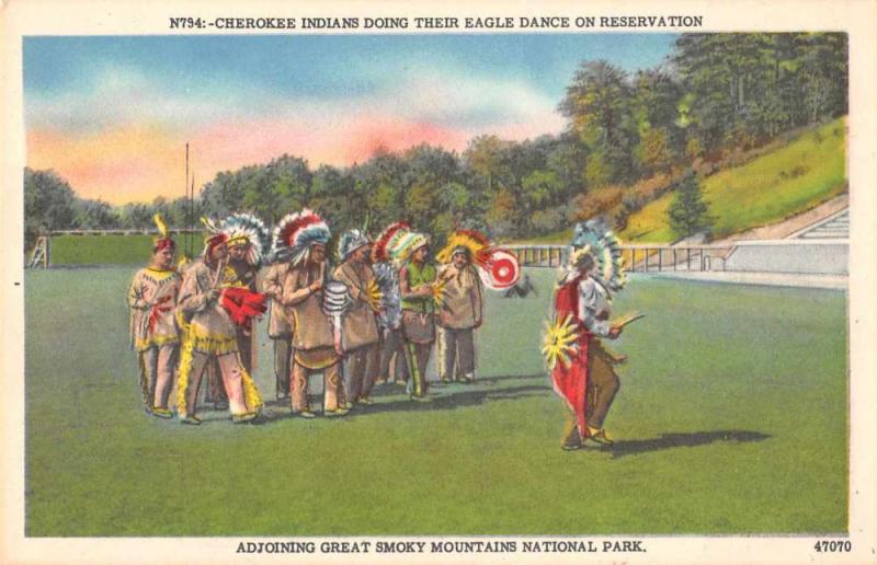 Smokey Mountains North Carolina Cherokee Indians Dance Postcard J57782