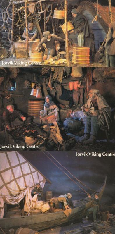 Jorvik York Viking Centre Crafts Evening Meal Ship Moored 3 Yorkshire Postcard s