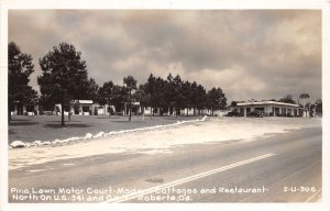 J45/ Roberta Georgia RPPC Postcard c1950s Cline Pine Lawn Motor Court 346