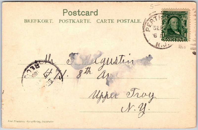 1906 Copenhagen Denmark Rosenborg Castle Landscape Grounds Posted Postcard