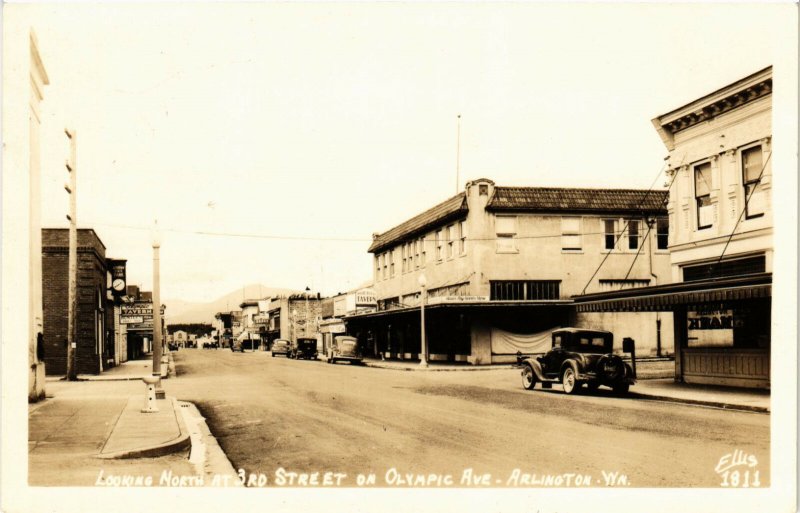 PC CPA US, WN, ARLINGTON, OLYMPIC AVENUE, VINTAGE REAL PHOTO POSTCARD (b6272)