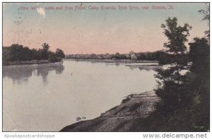 Illinois Geneseo View Looking North East From Fones Camp Grounds Rock River 1908