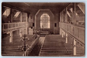 Norrbotten Sweden Postcard Interior Of Norrfjardens Church c1910 Antique