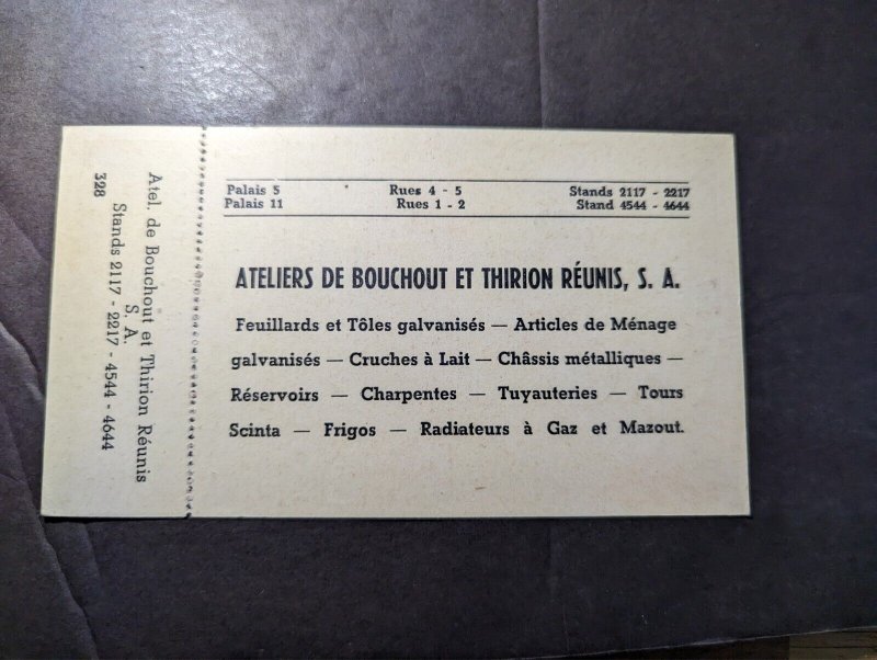 Mint 1949 Belgium Postcard Brussels International Fair