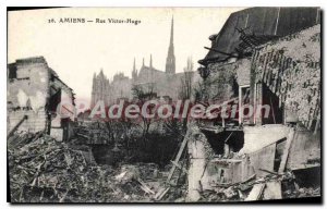Old Postcard Amiens Rue Victor Hugo