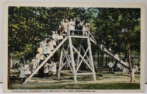 Hagerstown Md Vivian Slide Childrens Play Grounds City Park Postcard E1