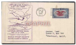 Letter 1st Flight United States May 19, 1938 Contra Costa California