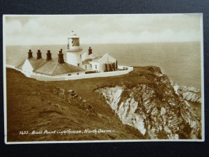 Devon Mortehoe BULL POINT LIGHTHOUSE - Old RP Postcard by E.A. Sweetman