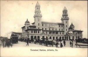 Atlanta Georgia GA Terminal Station Trolley Train Depot c1910 Vintage Postcard