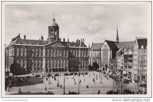 Netherlands Amsterdam Dam With Royal Palace and New Church Real Photo