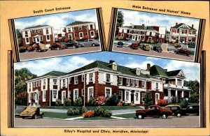 Meridian Mississippi Riley's Hospital Clinic c1930-50sVintage Postcard