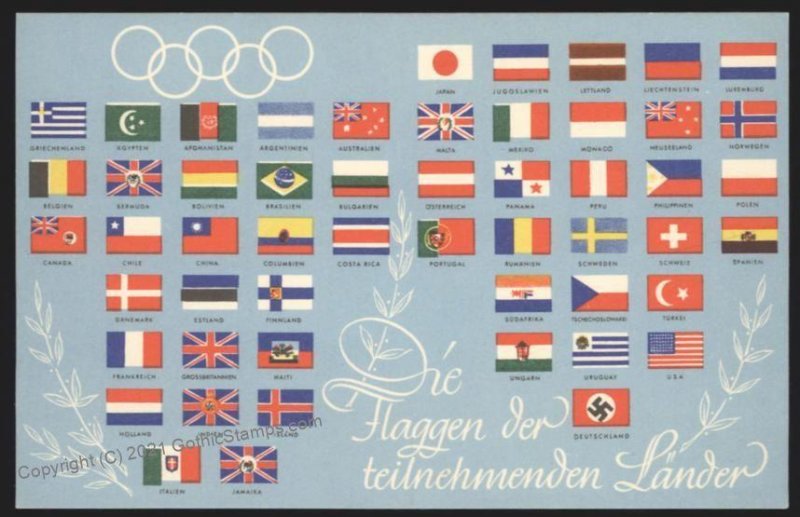 Germany 1936 Berlin Olympics International Participant Flags Advertising G106316