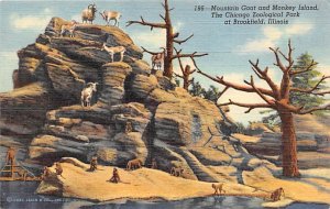 Mountain Goat and Monkey Island, Chicago Zoological Park Brookfield, Illinois...