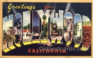 Greetings From Hollywood, CA, USA Large Letter Town Unused light corner wear