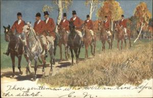 Fox Hunt Hunting Hound Dogs Horses Series #291 c1910 Postcard #8