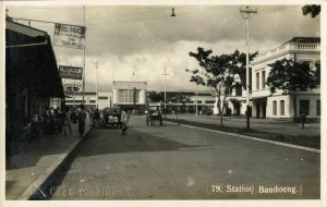 indonesia, JAVA BANDUNG, Railway Station (1920s) Braga RPPC Postcard