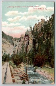 Chimney Rocks Lower Spearfish SD Davidson Family Long Pine NE Postcard A33