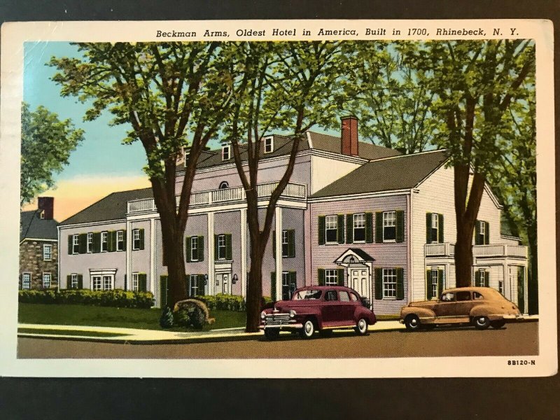 Vintage Postcard 1952 Beckman Arms Oldest Hotel in US Built 1700 Rhinebeck NY