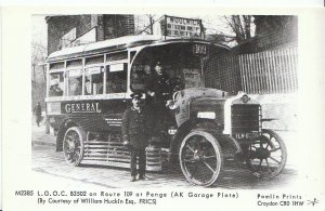 Transport Postcard - Bus - L.G.O.C. B3502 on Route 109 at Penge  AK Garage  U701