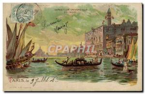 Old Postcard Fancy transparent map Paris Universal Exhibition of 1900 Paris V...