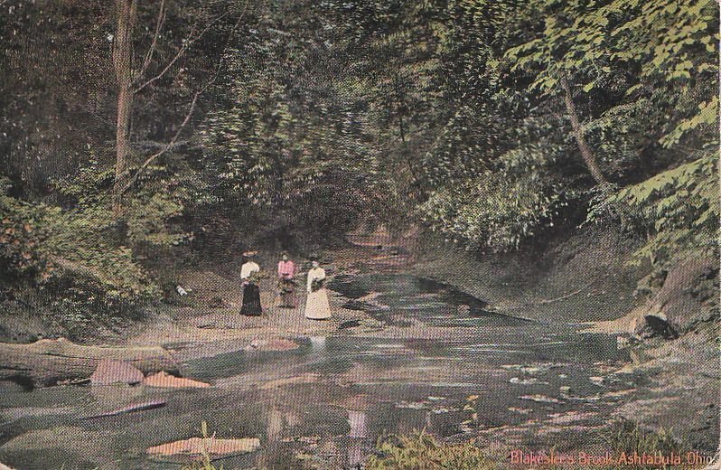 Postcard Blakeslees Brook Ashtabula OH