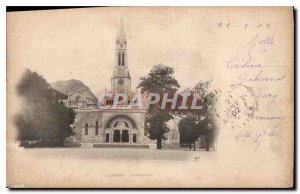 Old Postcard Lourdes Basilica