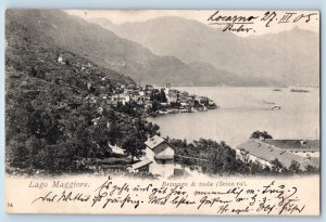 Ticino Switzerland Postcard Brissago & Isola Lake Maggiore 1905 Posted Antique