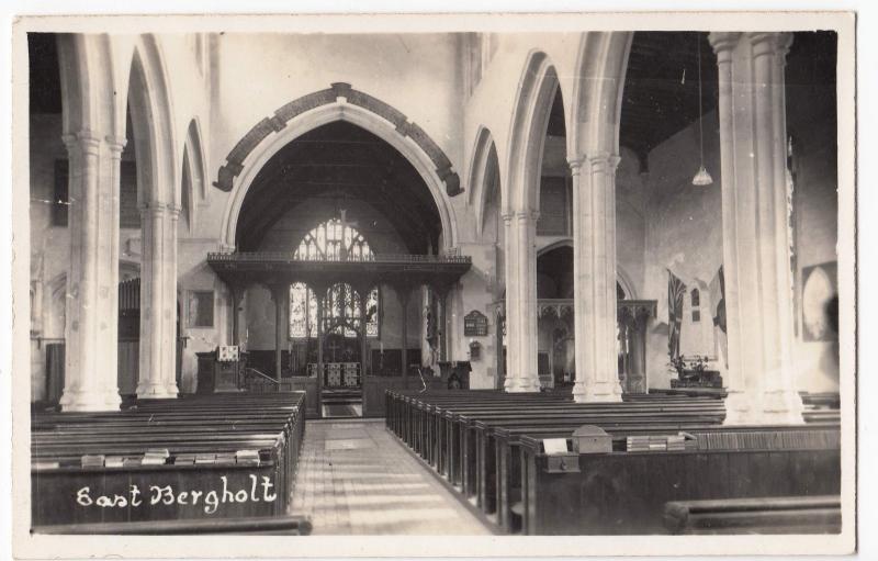 Suffolk East Bergholt Church Interior RP PPC Unposted By HA Randall