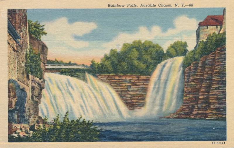 Ausable Chasm, Adirondacks NY, New York - Rainbow Falls - Linen