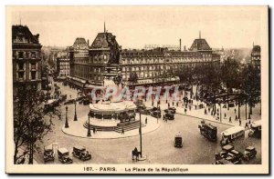 Paris - 3 - Place de la Republique - Old Postcard