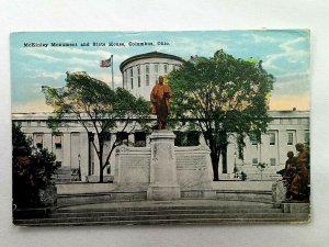 Vintage Postcard McKinley Monument & State House Columbus OH Ohio W.S. Harriman