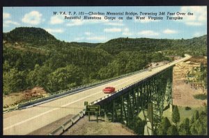 West Virginia~ Charlton Memorial Bridge on the West Virginia Turnpike - LINEN