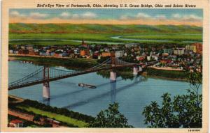 PORTSMOUTH OHIO GRANT BRIDGE BIRDS EYE VIEW