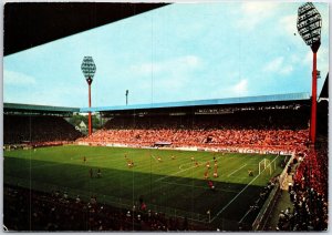 VINTAGE CONTINENTAL SIZE POSTCARD WESTFALEN FOOTBALL STADIUM AT DORTMUND GERMANY