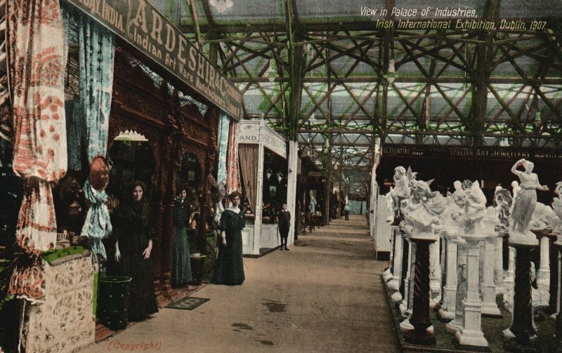 Vintage Postcard 1910's Palace Industries Irish Int'l Exhibition Dublin Ireland